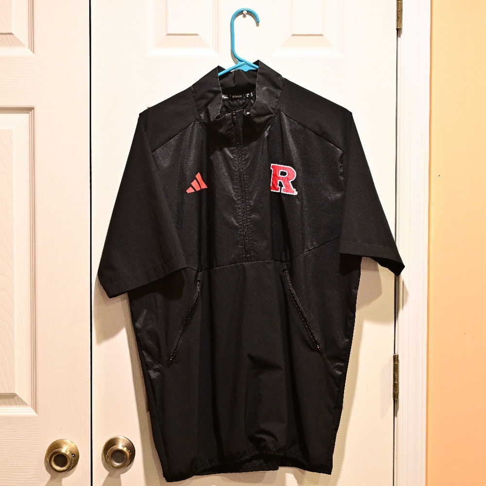 Adidas Rutgers Scarlet Knights Quarter-Zip Windbreaker S/S